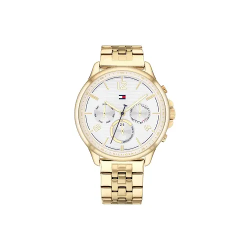 Tommy Hilfiger Женские часы Кварцевый механизм Ремешок из нержавеющей стали 38 мм Белый циферблат