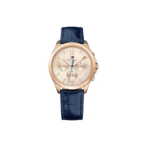 Tommy Hilfiger Women's Watch Кварцевый механизм Кожаный ремешок 36 мм Розовое золото Циферблат Женские часы