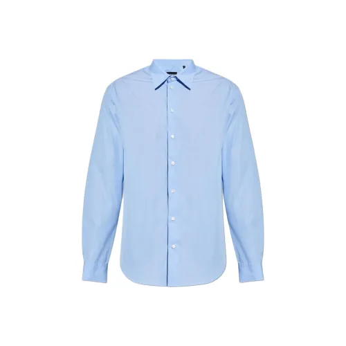 EMPORIO ARMANI Blue Men's Shirts EMPORIO ARMANI Синие Мужские Рубашки