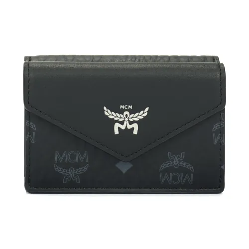 MCM Classic Logo Кожа Наппа Кошелек Женский Черный