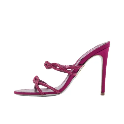 RENE CAOVILLA Слипоны 8 см Женские Бордовый Красный