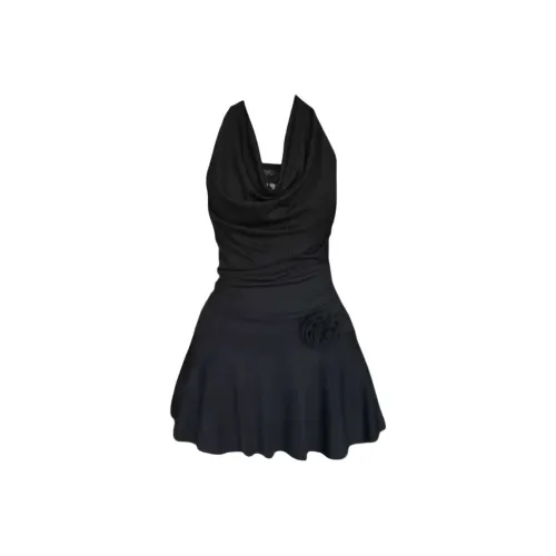 YINLEI Черный халтер Юбка Женские Слиплатья