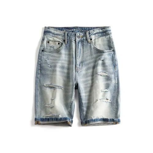 OGQG Light Blue Men's Denim Shorts OGQG Светло-голубые мужские джинсовые шорты