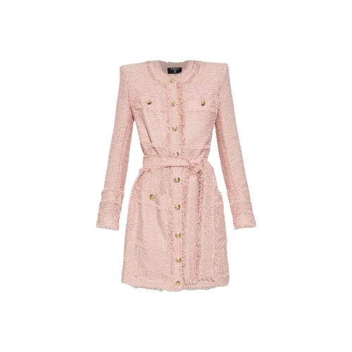 BALMAIN FW25 Длинное платье с длинными рукавами женское