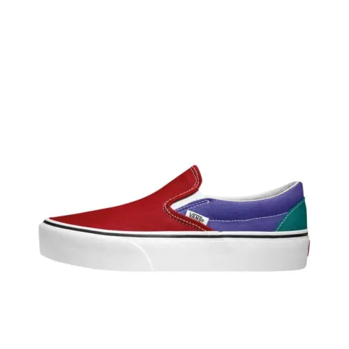 Vans CLASSIC Slip-On Скейтборд Кроссовки Унисекс Красный Фиолетовый
