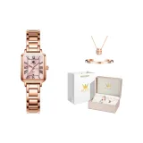 Розовый кулон для макияжа + браслет + коробка