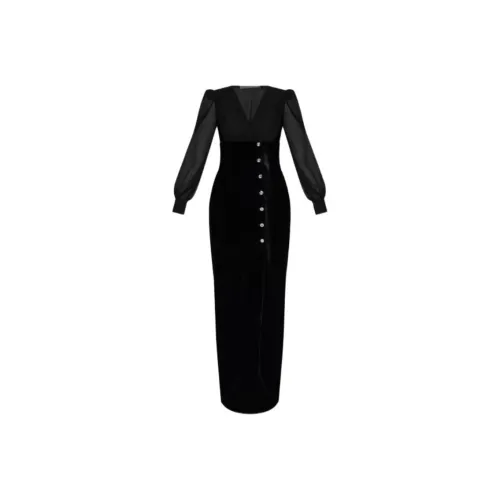 Alessandra Rich Длинное платье с длинными рукавами женское