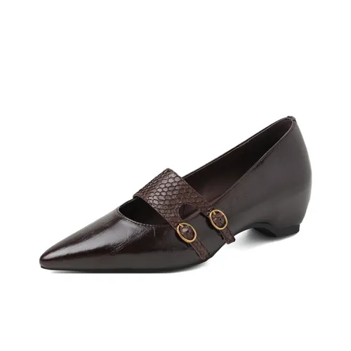 ROROWU Boss LADY Грубый каблук Мода Удобная Обувь без подкладки Женская