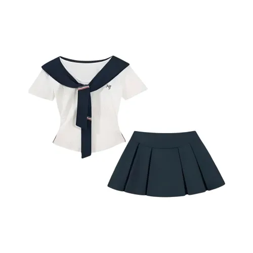 Детский Meter Женский Летний Короткий рукав Преппи стиль JK UNIFORM Комплект