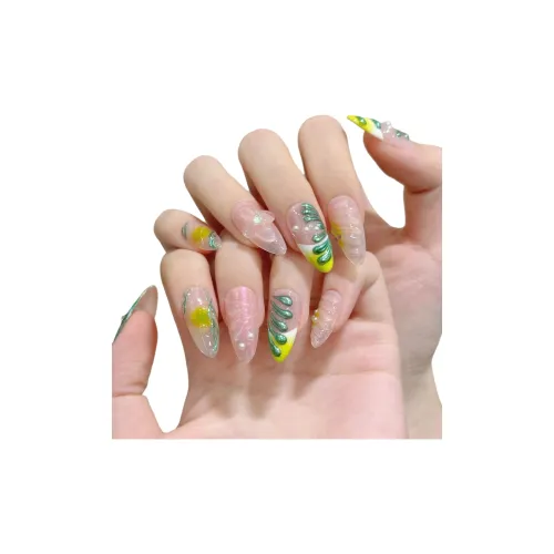 KDOW Natural Elf Fresh Mori Style Spring Summer Western Cross Border Niche Nail Art Handcrafted Nail Stickers Almond