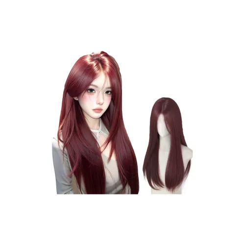 QIYEXUE Queen of The Sea Малиновый Красный Длинные Прямые Волосы Женская Перука Высокая Температура Пряжа