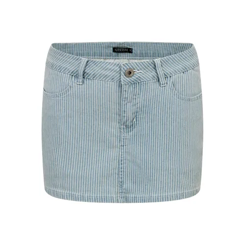 Ariseism Дизайн Inspired Деним Короткая Юбка Женская Летняя Юбка-бодикон Женская