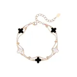 Браслет Lucky с четырехлистным клевером - черный