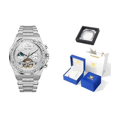 OLEVS Play The Cool Series Механический механизм ремешок из нержавеющей стали мужские часы серебристый циферблат