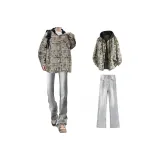 Желтая рубашка + дымчато-серые джинсы