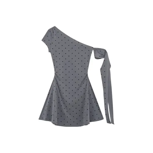 SEAR OFFICIAL Серый Женские Короткие Платья с Короткими Рукавами