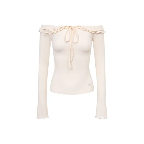 Ariseism Обычный Off The Плечо Длинный Рукав Т-Рубашка Для Женщин Осенний Облегающий крой Топ Женские