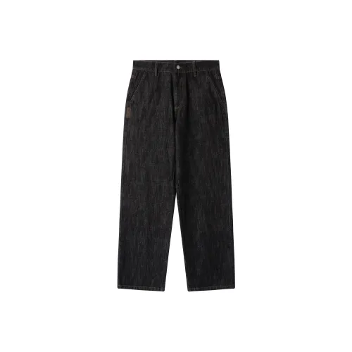 SANBAI STUDIO Вышивка Washed Straight Fit Loose Fit Jeans Unisex