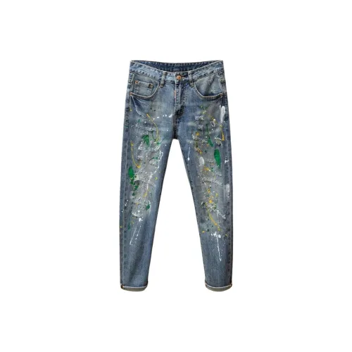 MH Синий Мужской Джинсы