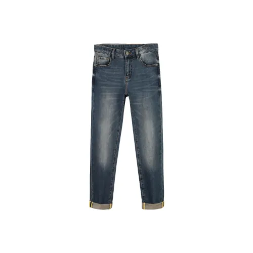 TESIXING Нано Винтаж Синий Мужские Джинсы