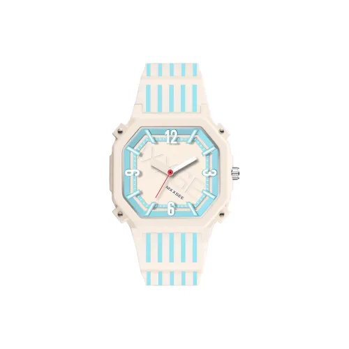 MXXSEE Dopamine Dressing Color Block Collection Кварцевый механизм Силиконовый ремешок Часы Женские Бежевый циферблат часов