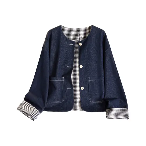 TOUCH Темно-синий женский короткий пальто