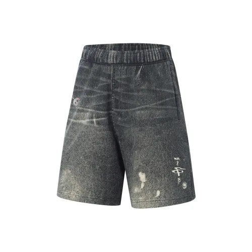 LINING Фейковый деним с принтом, мужские повседневные шорты