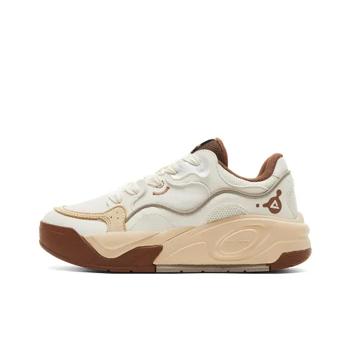 PEAK Taichi Скейтборд Кроссовки Low Top Холст Белый Коричневый Женские