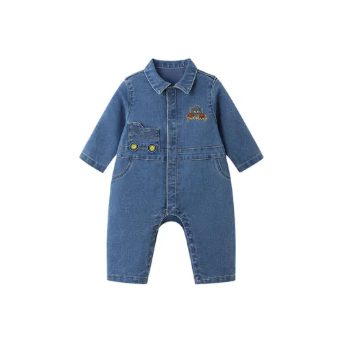 YeeHoO Джинсовый синий Унисекс Комбинезоны / Ползунки
