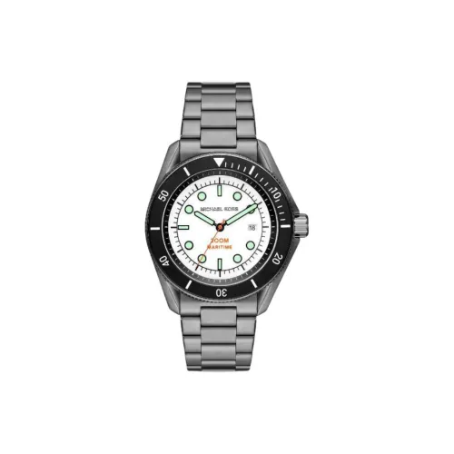 MICHAEL KORS Nautical Collection Мужские часы Кварцевый механизм Ремешок из нержавеющей стали 42 мм Белый циферблат