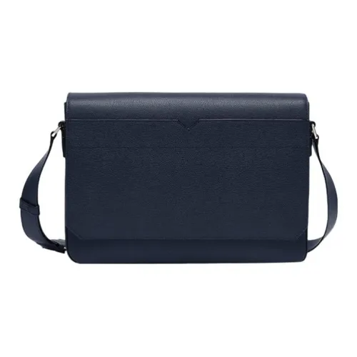 Valextra Телячья кожа Курьерская сумка Сумка через плечо Мужская Синяя