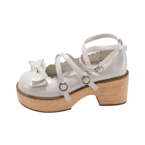 Wuji Грубый каблук Мэри Джейн туфли 6,8 см женские