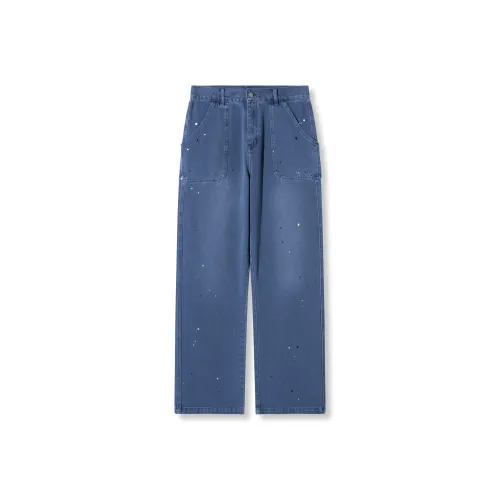 SANBAI STUDIO Выстиранные синие унисекс джинсы