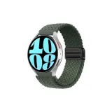 Темно-оливковый зеленый [Магнитная застежка, ткань, вязаный ремешок]