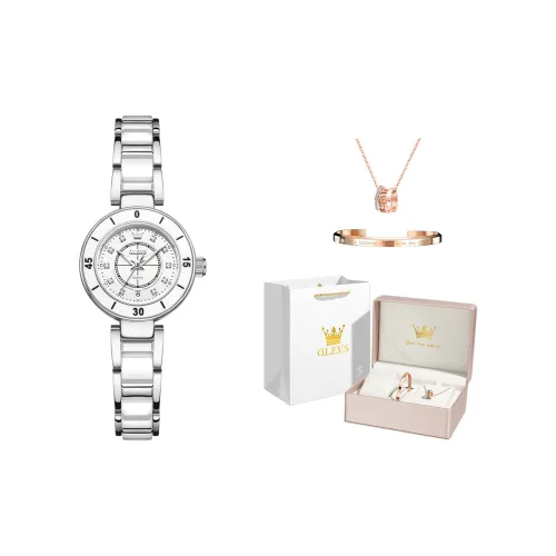 OLEVS Кварцевый механизм Часы Женские Белый циферблат