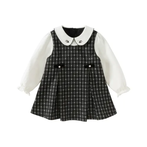 DAVE&BELLA Черно-белая клетка Платья для дошкольников