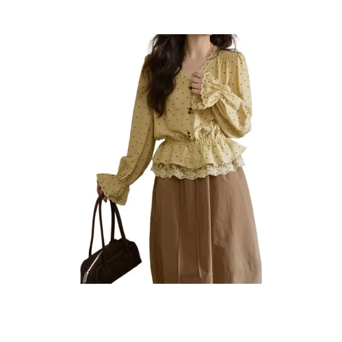 MISHOW Жёлтая Рубашка Женские Рубашки
