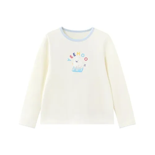 YeeHoO Экрю Длинный рукав Т-рубашка Детская Т-рубашка