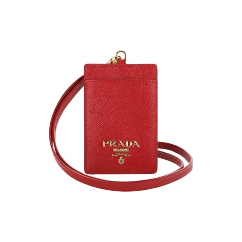 PRADA Кожа Держатель для карт Женский Красный