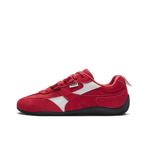 KAPPA Спина к Спине Устойчивая к Износу Низкая Обувь для Беговых Тренировок Женская Вишнево-Красная Зимняя Белая