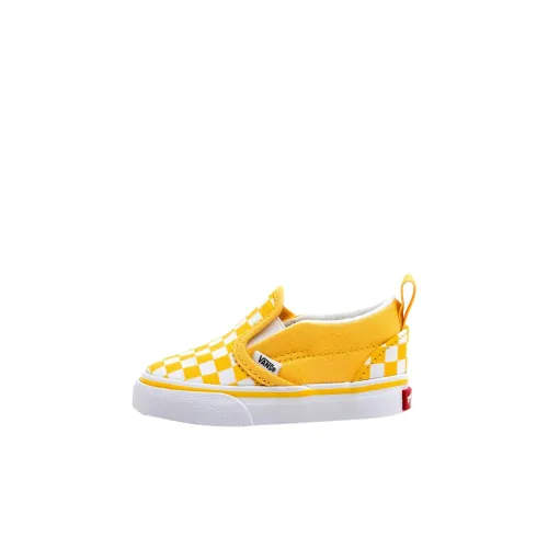 Vans Slip On Low Топ Обувь для малышей Желтый Белый Infant и Toddler
