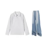 Повседневная спортивная одежда (Белый, Фотиния Серый + Светло-Синий)