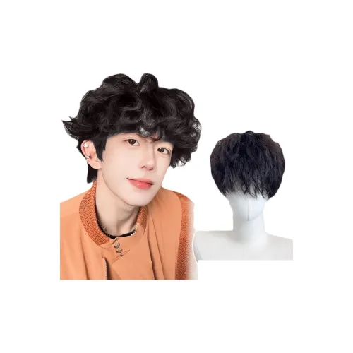 QIYEXUE Leslie Кудрявый Короткие волосы Мужская Перука Высокая Температура Пряжа