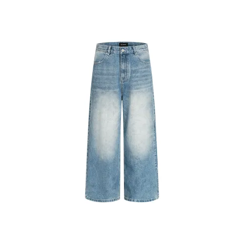 MR BENSE Выстиранные синие унисекс джинсы