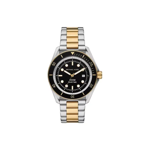 MICHAEL KORS Мужские часы Кварцевый механизм Ремешок из нержавеющей стали 42 мм Черный циферблат