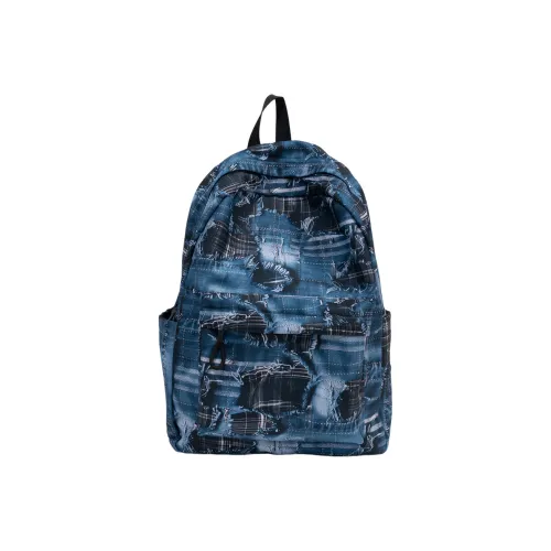 KOUDIXIONG Полиэстер Рюкзак Стандартный Подростки Синий Синий Большой Клетка Синяя Маленькая Клетка