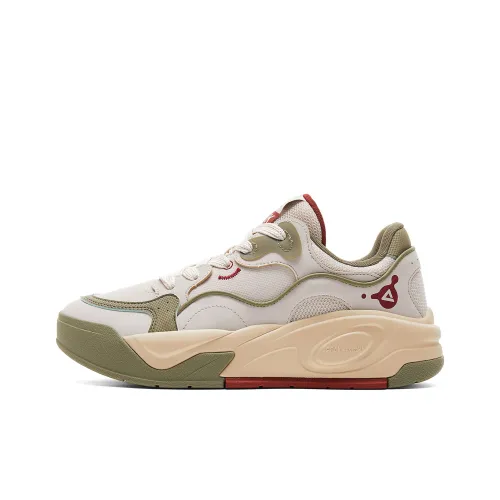 PEAK Амортизация Покрытие Увеличение Высоты Устойчивость к Износу Противоскользящие Низкие Кроссовки для Скейтбординга Мужские Хаки Зеленый