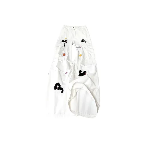 SIL VITIN Белый с вышивкой унисекс джинсы