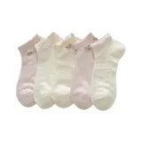 Фиолетовые носки с вырезами в форме кролика, носки-невидимки, упаковка из 5 пар