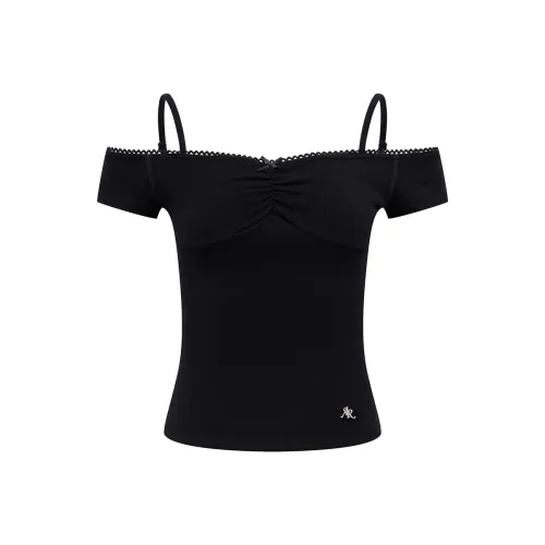 Ariseism Стандартный Stylish Off The Shoulder Короткий рукав T-рубашки для женщин Летний Hot Girl Slim Fit Tops Женские